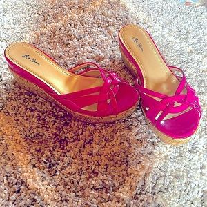 Pink slip on sandals